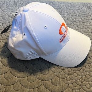 Adidas White Cap with Bold Orange Logo